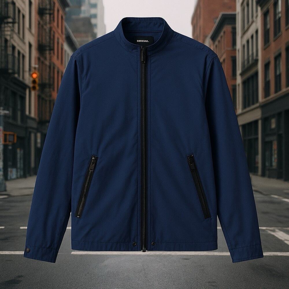Diesel Zip Track Jacket - XL Navy Minimalist Lightweight Casual Streetwear $325